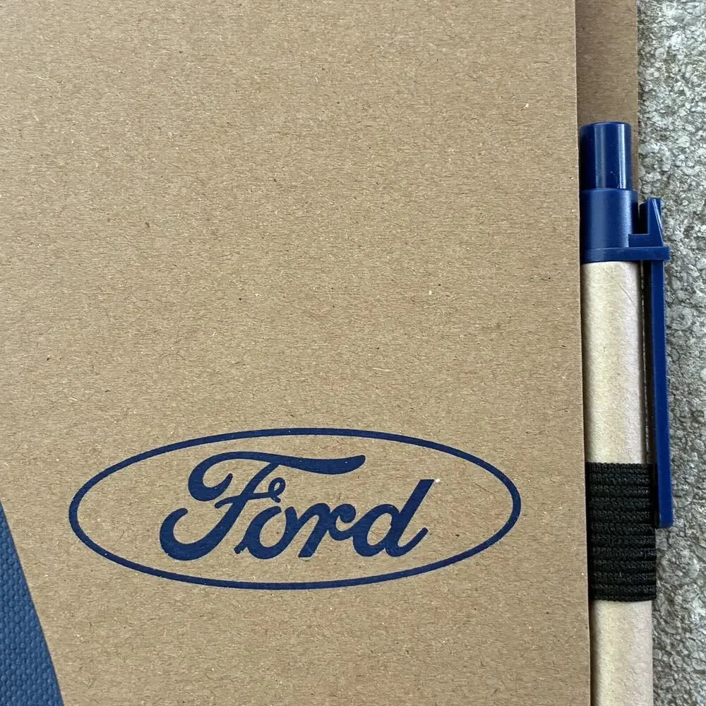 Ford Mini Spiral Notebook With Pen Blue Brown Recycled Materials Notes Journal